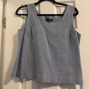 Classic Blue and White Checkered Women's Top
